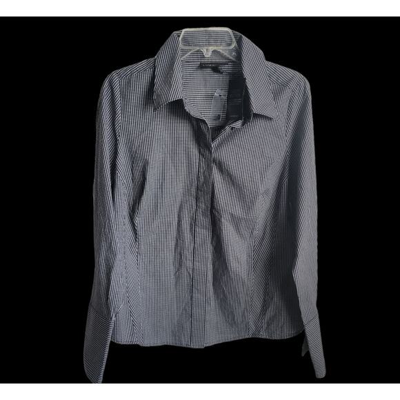 Lane Bryant Long Sleeve Fitted Blouse Black and White New with Tags Size 14 - Picture 5 of 9